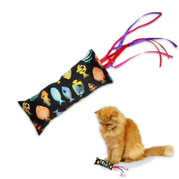 Pawsindia Catnip Aromatherapy Toy with Ribbons- Black
